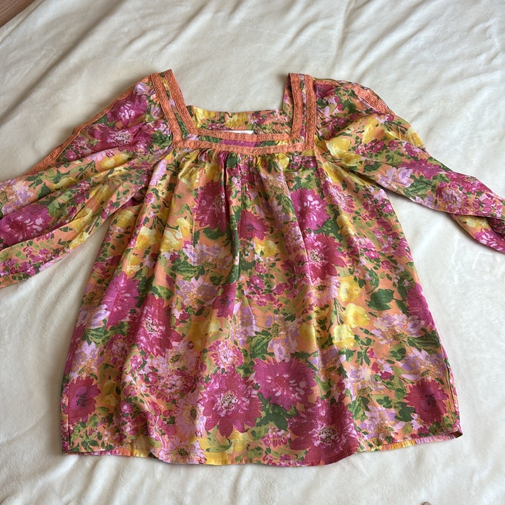 Women's Floral Boho LAUREN CONRAD Blouse/Top Size S - Super Sassy!